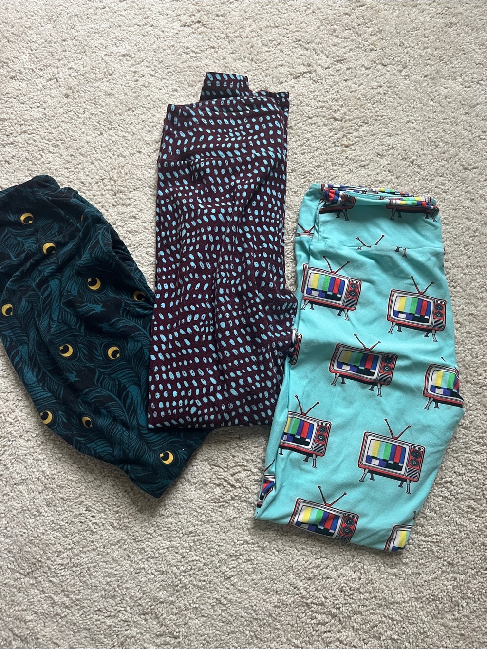 LuLaRoe Teal Vintage TV-Print Maxi Skirt